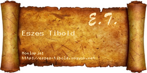 Eszes Tibold névjegykártya